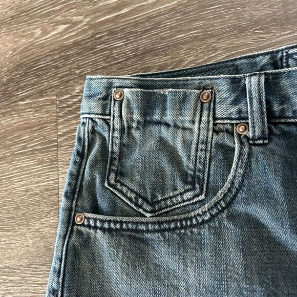 One Teaspoon Le Wolves Cut Off Denim Shorts Fox Black Mid Length Distressed 29 - Picture 10 of 16